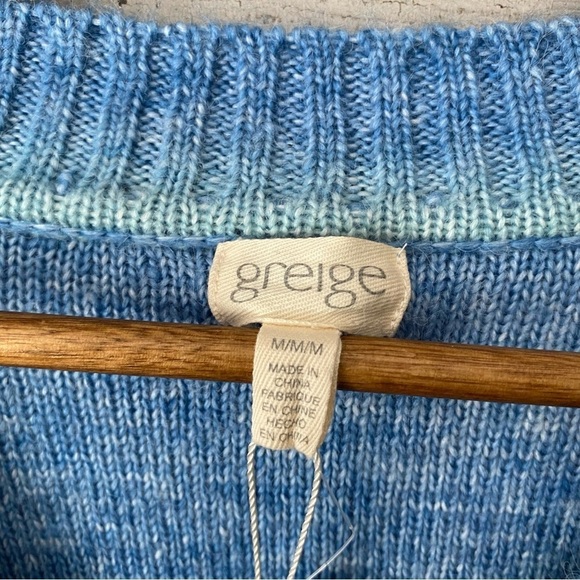 NWT Greige Blue Ombre Cable Knit Sweater Medium - Picture 3 of 4